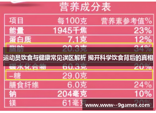 运动员饮食与健康常见误区解析 揭开科学饮食背后的真相